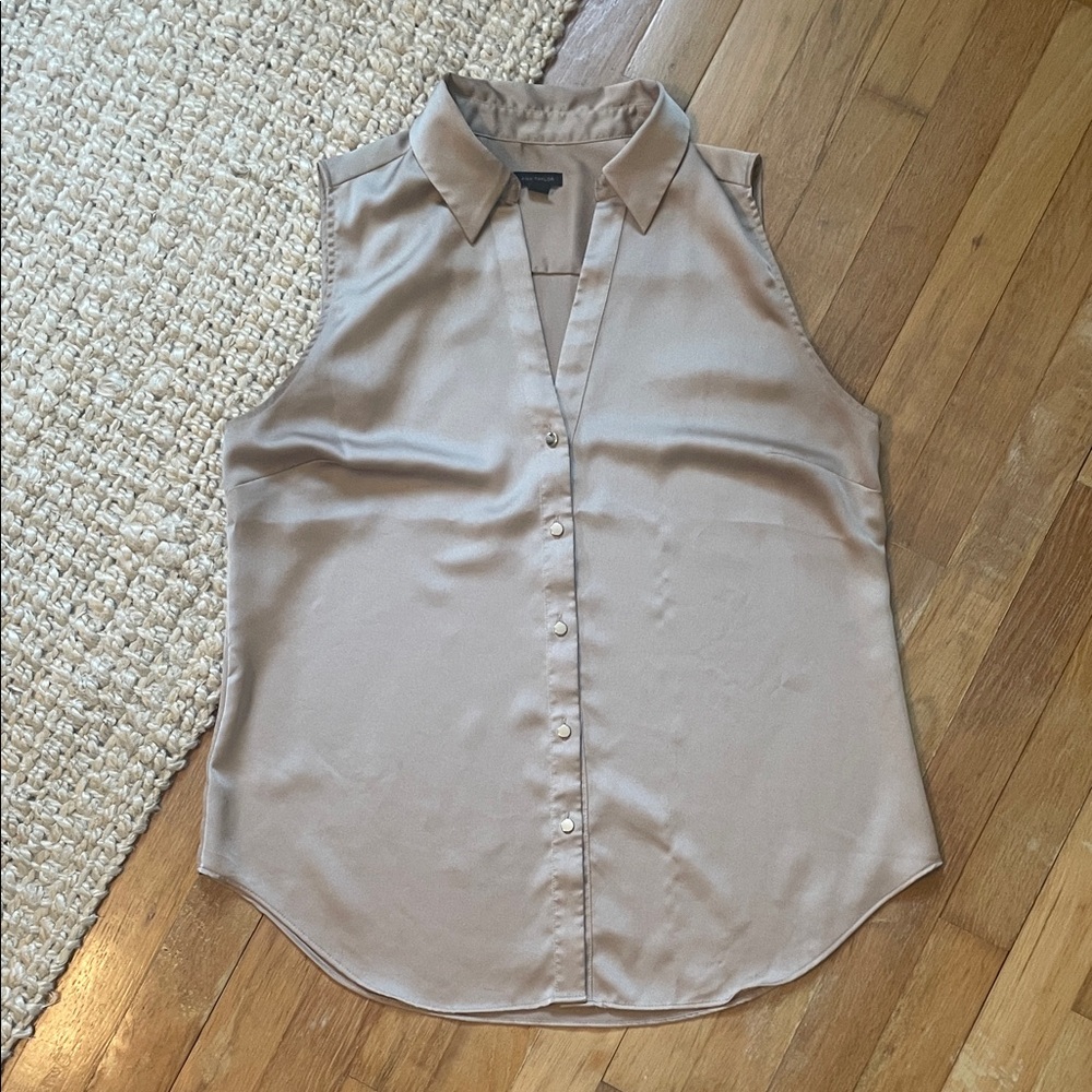 Ann Taylor Sleeveless Tan Blouse